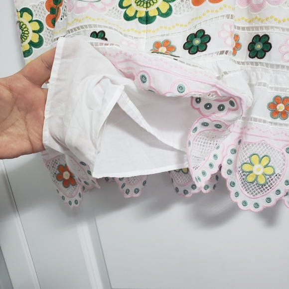 ZARA White Floral Crochet Embroidered Skort - Picture 11 of 13